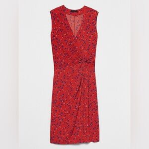 Banana Republic Red Floral Midi Dress